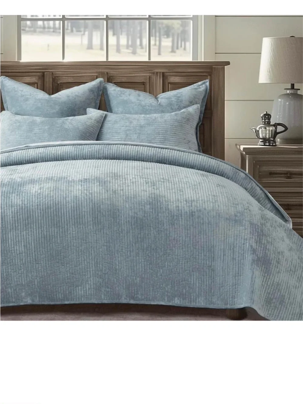 EverGrace Velvet Quilt Set full/queen Size, Luxurious Soft Quilted Bedding Sets